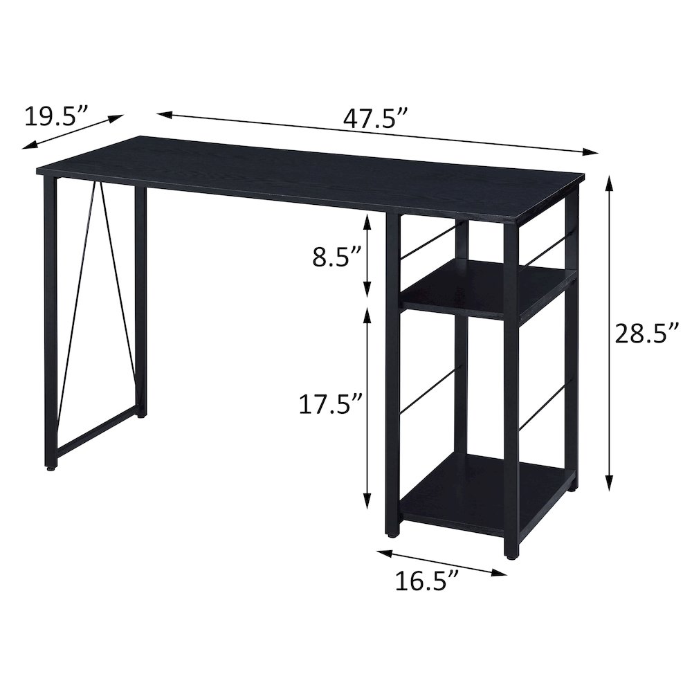 2-Shelf Rectangular Writing Desk. Picture 5