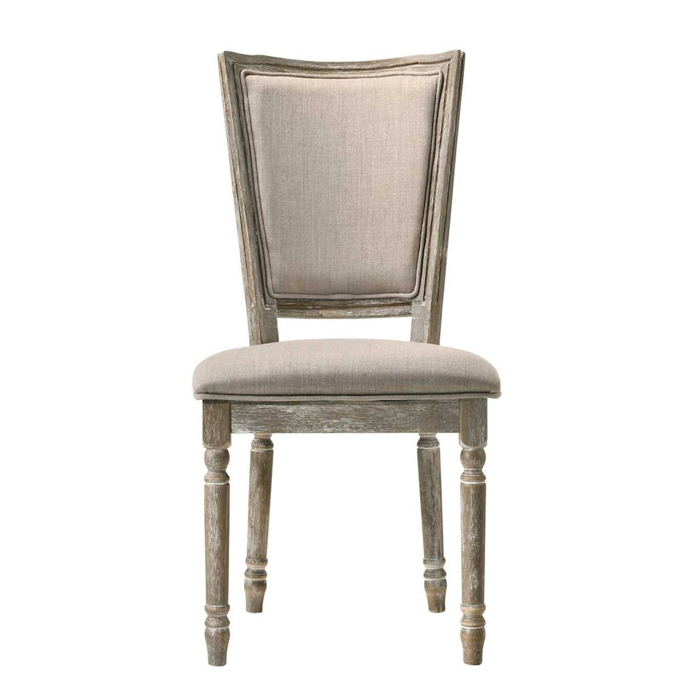 Beige and Reclaimed Grey Padded Seat Side Chairs (Set of 2). Picture 2