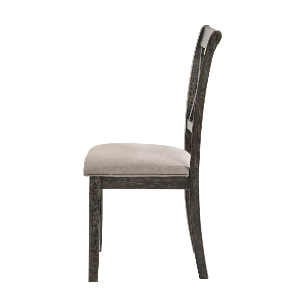 Beige and Weathered Grey Cross Back Side Chairs (Set of 2). Picture 3