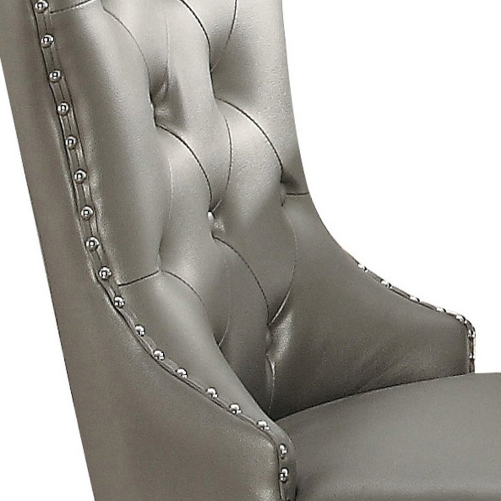 Champagne Tufted Side Chairs (Set of 2). Picture 2