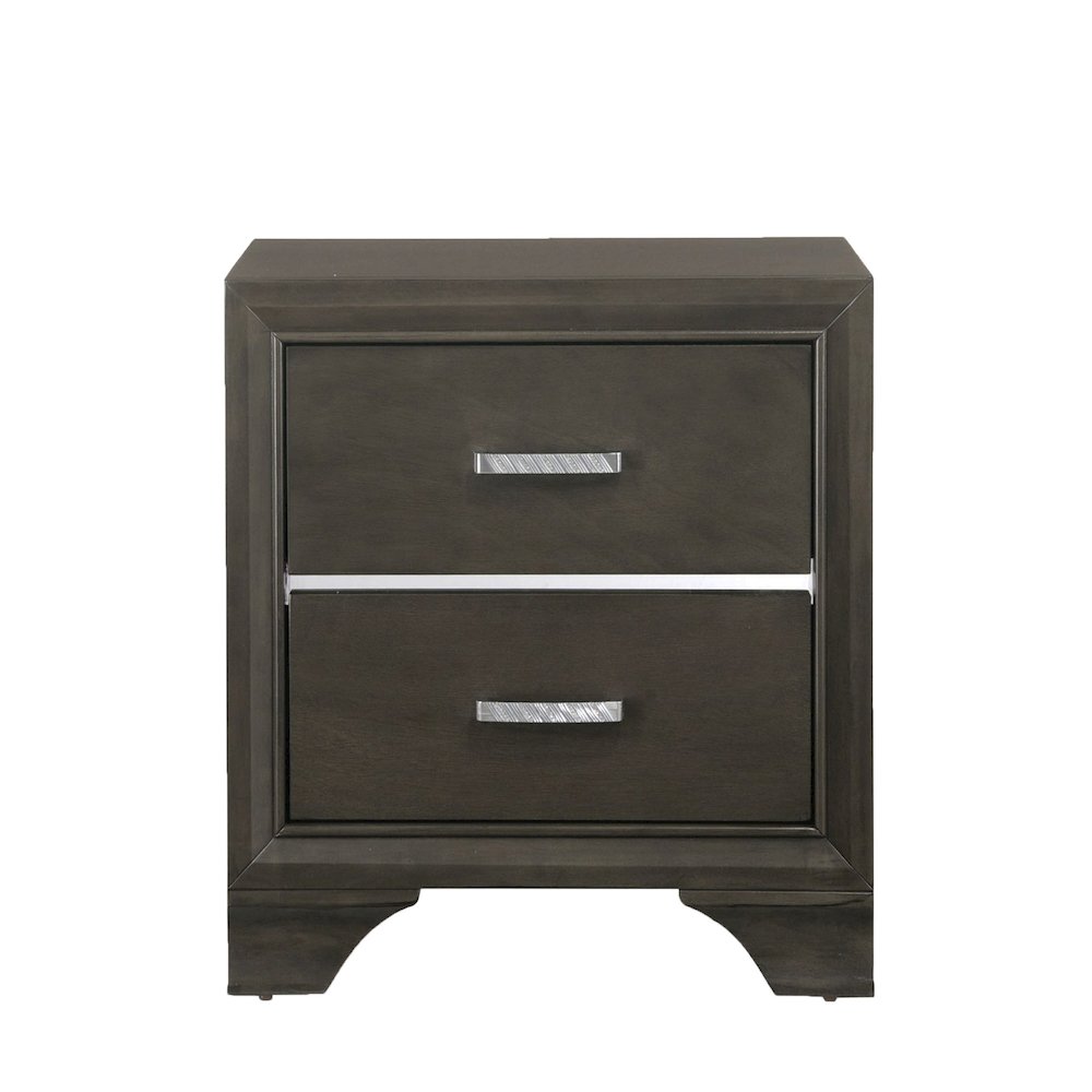 Grey 2-drawer Nightstand. Picture 2