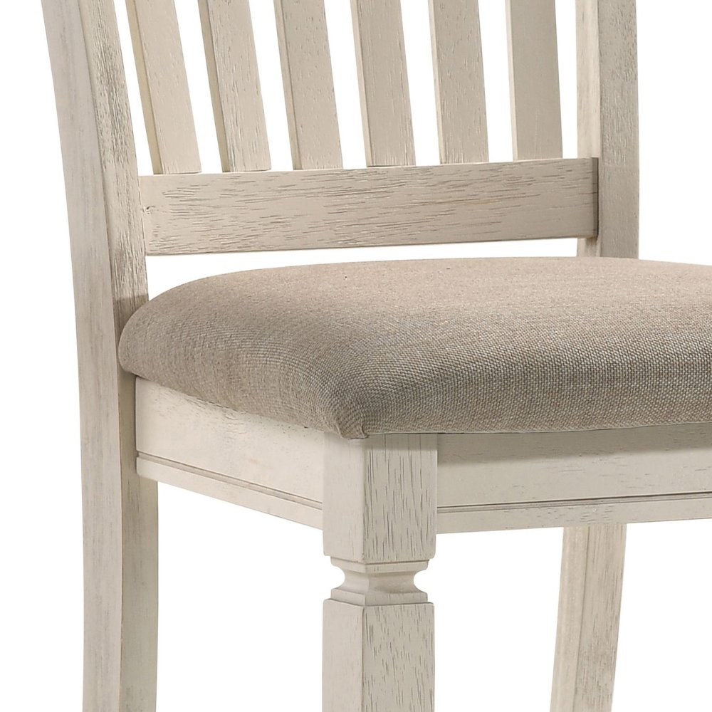 Tan and Cream Slatted Back Side Chairs (Set of 2). Picture 5