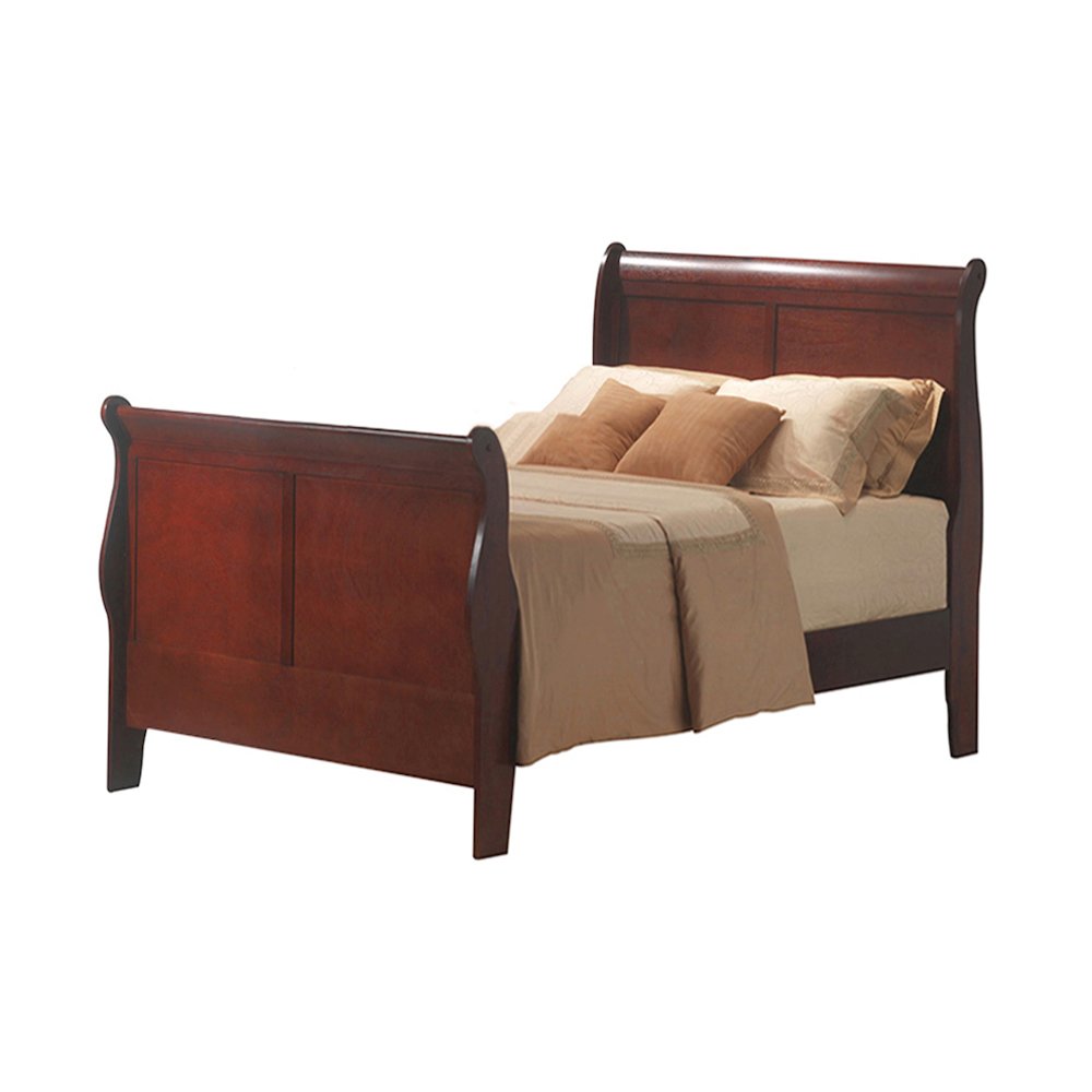 Cherry Sleigh Bed. Picture 1