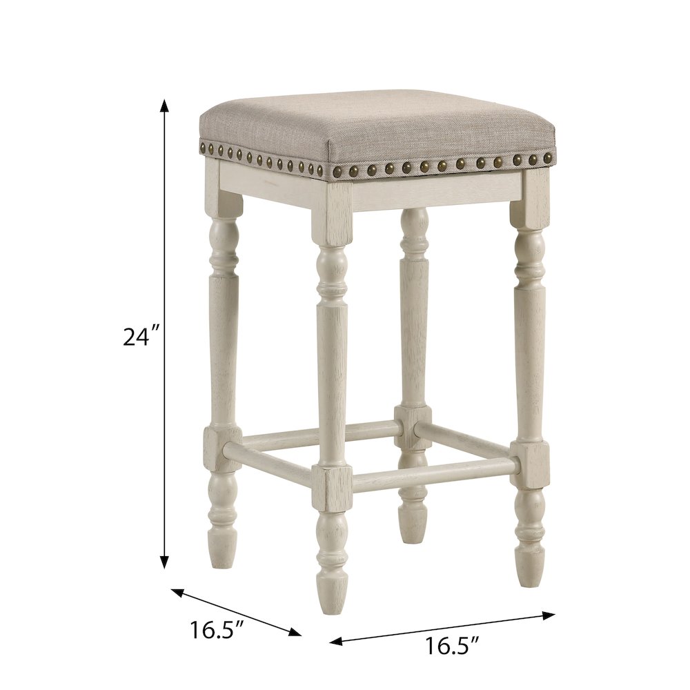 Counter Height Stools With Nailhead Trim ( Set of 2). Picture 5