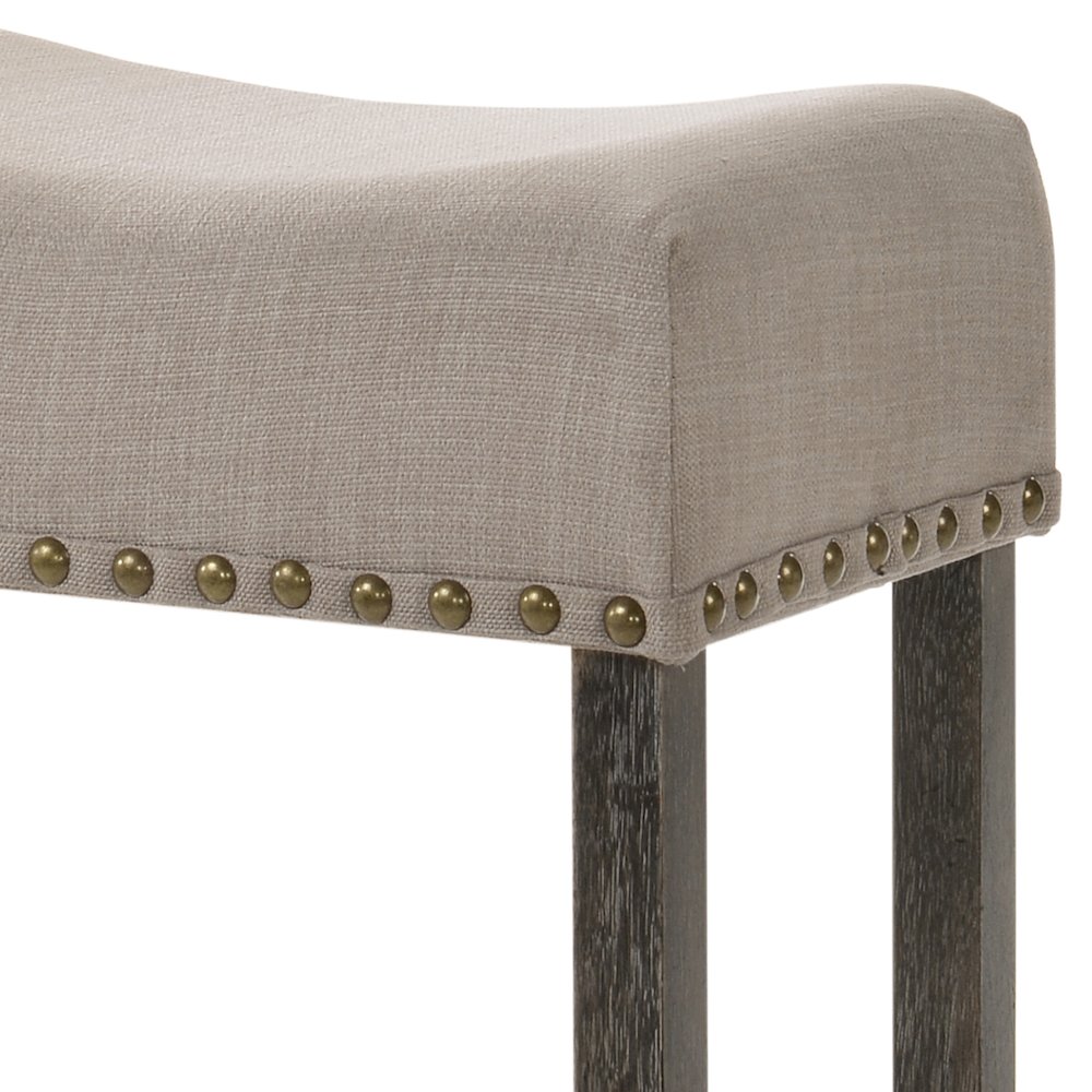 Counter Height Stools (Set of 2) with Nailhead-Trim. Picture 4