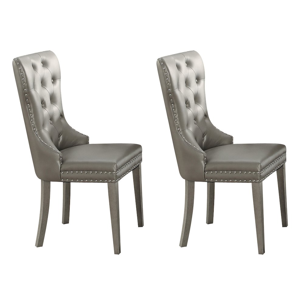 Champagne Tufted Side Chairs (Set of 2). Picture 1