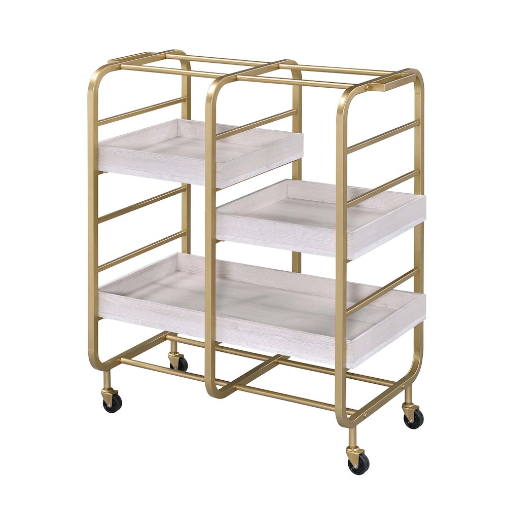 Serving Cart with 3 Adjustable Trays. Picture 1