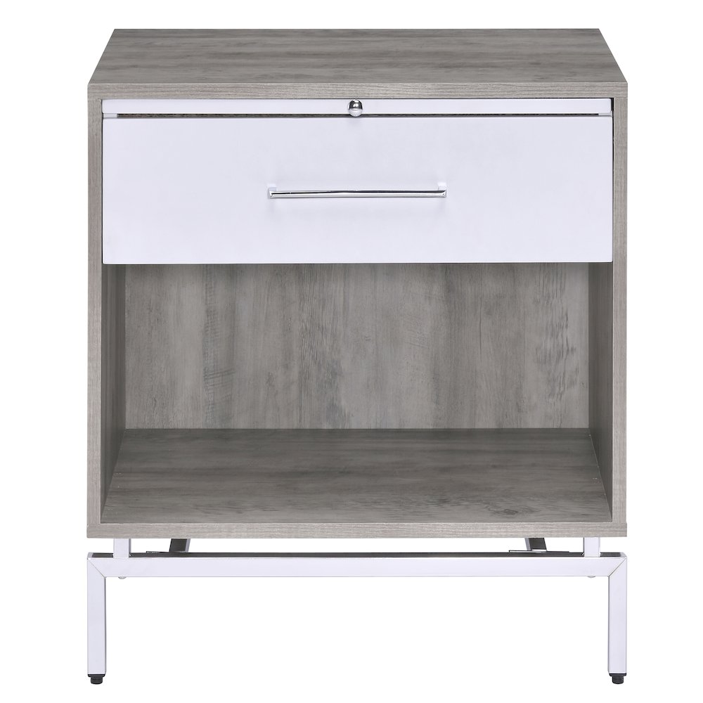 Weathered Grey Oak and White Accent Table. Picture 2