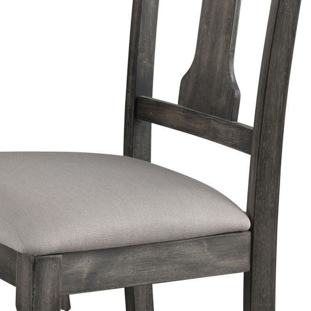 Tan and Weathered Grey Open Back Side Chairs (Set of 2). Picture 2
