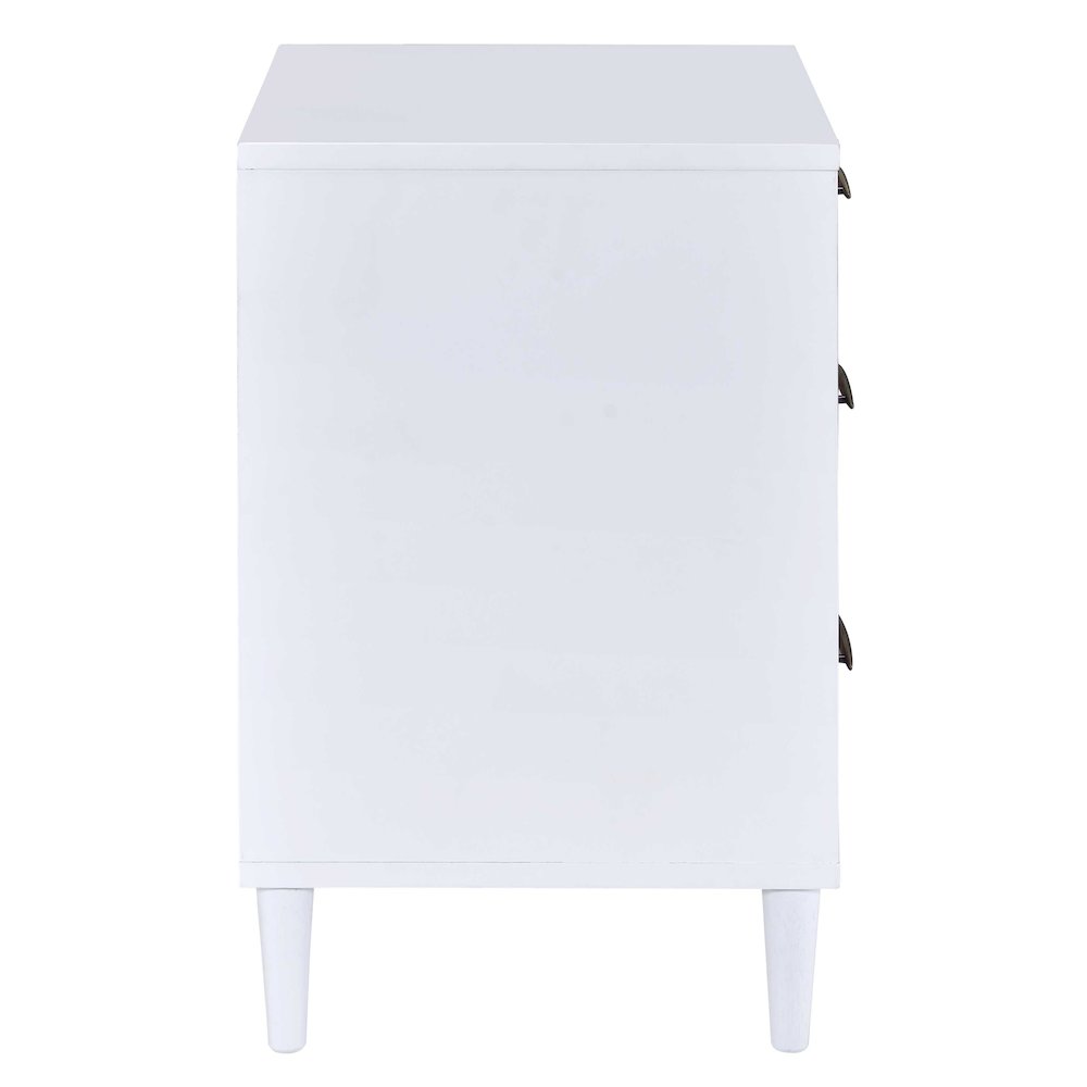 White and Weathered Oak 3-drawer Accent Table. Picture 3