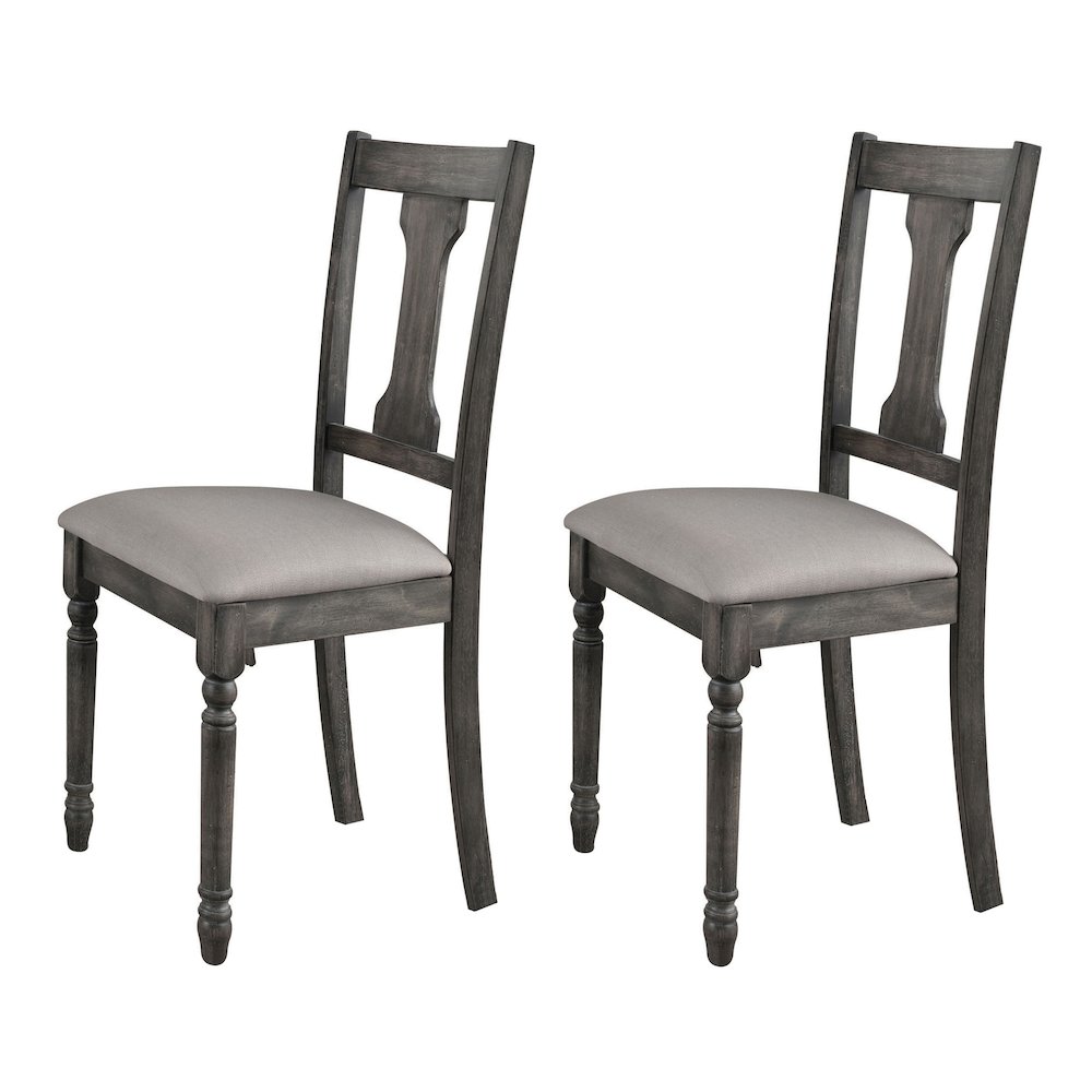 Tan and Weathered Grey Open Back Side Chairs (Set of 2). Picture 1