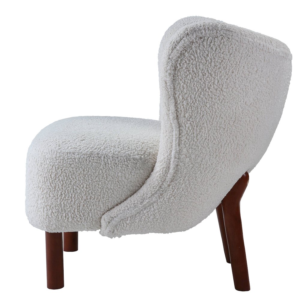 White Wingback Accent Chair. Picture 3
