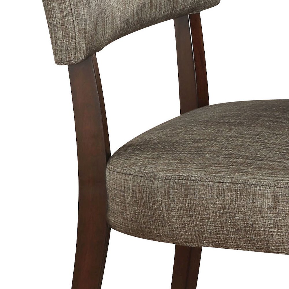Dark Grey and Espresso Upholstered Back Side Chairs (Set of 2). Picture 3