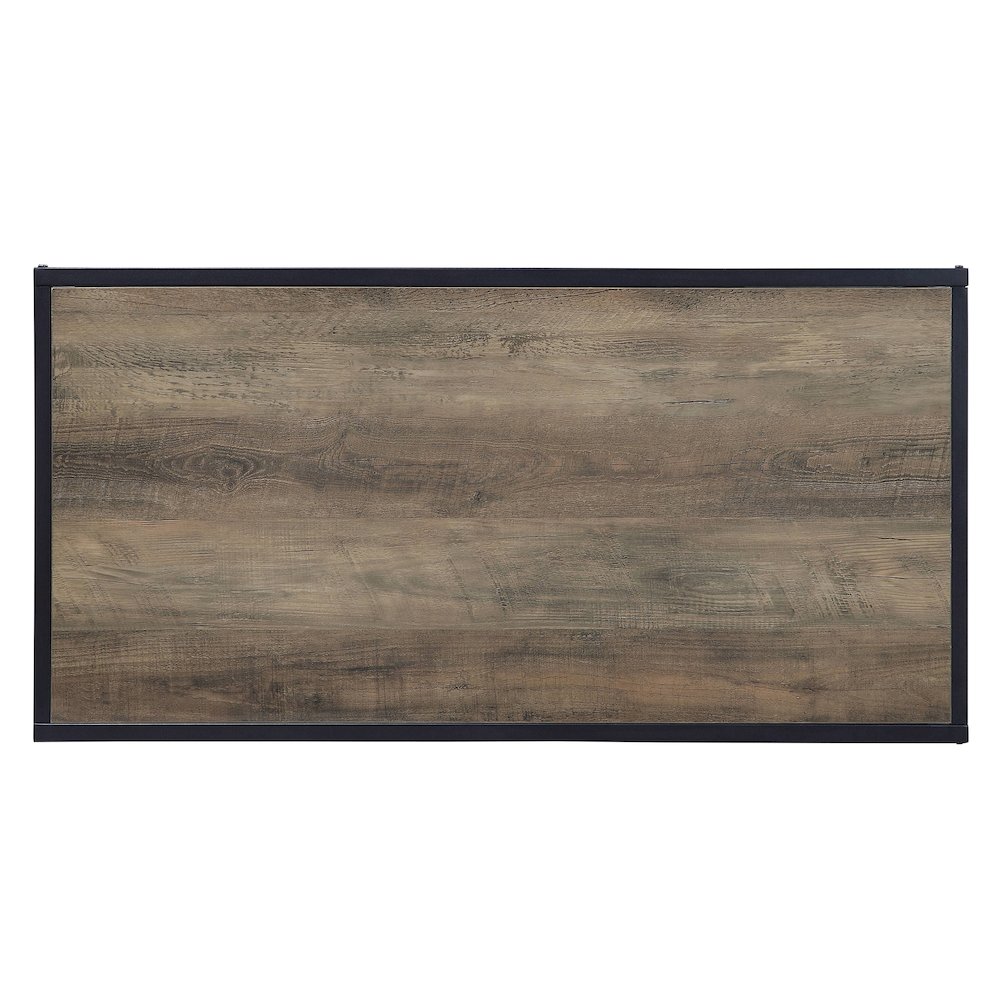 Rustic Oak and Black Coffee Table with Shelf. Picture 3