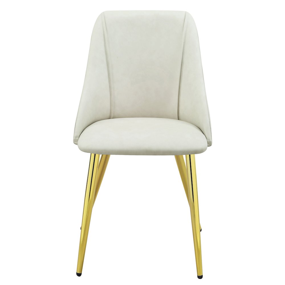 White and Gold Tight Back Side Chairs (Set of 2). Picture 2