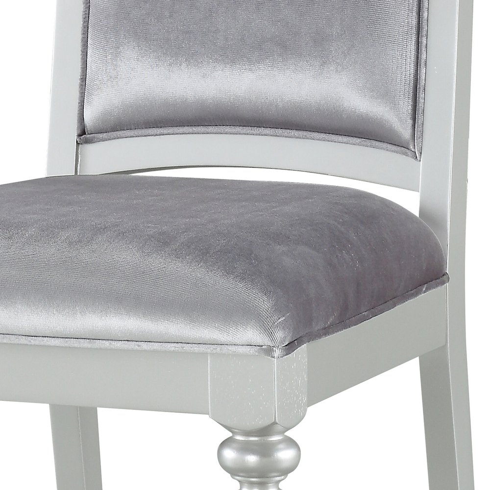 Grey and Platinum Upholstered Side Chairs (Set of 2). Picture 5