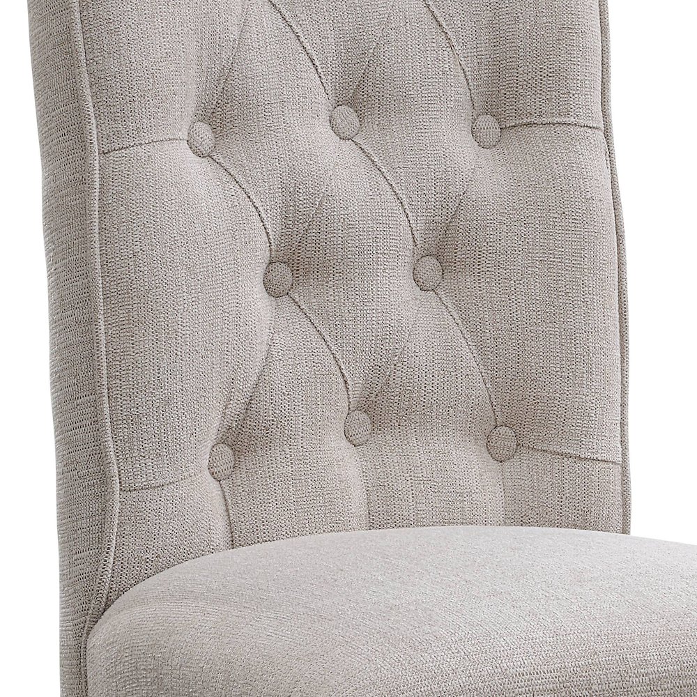 Beige and Grey Tufted Back Side Chairs (Set of 2). Picture 3