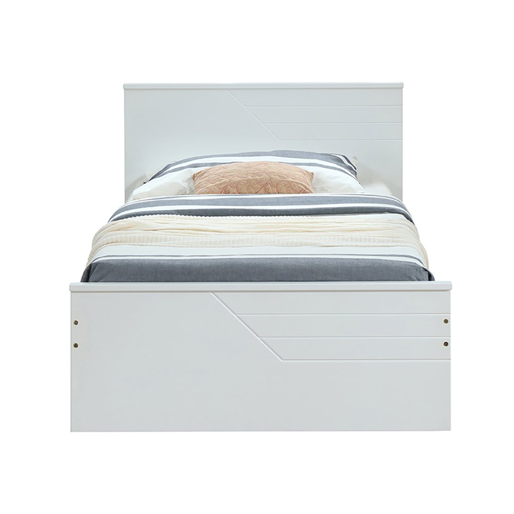 White Twin Bed with Low Profile Footboard. Picture 2