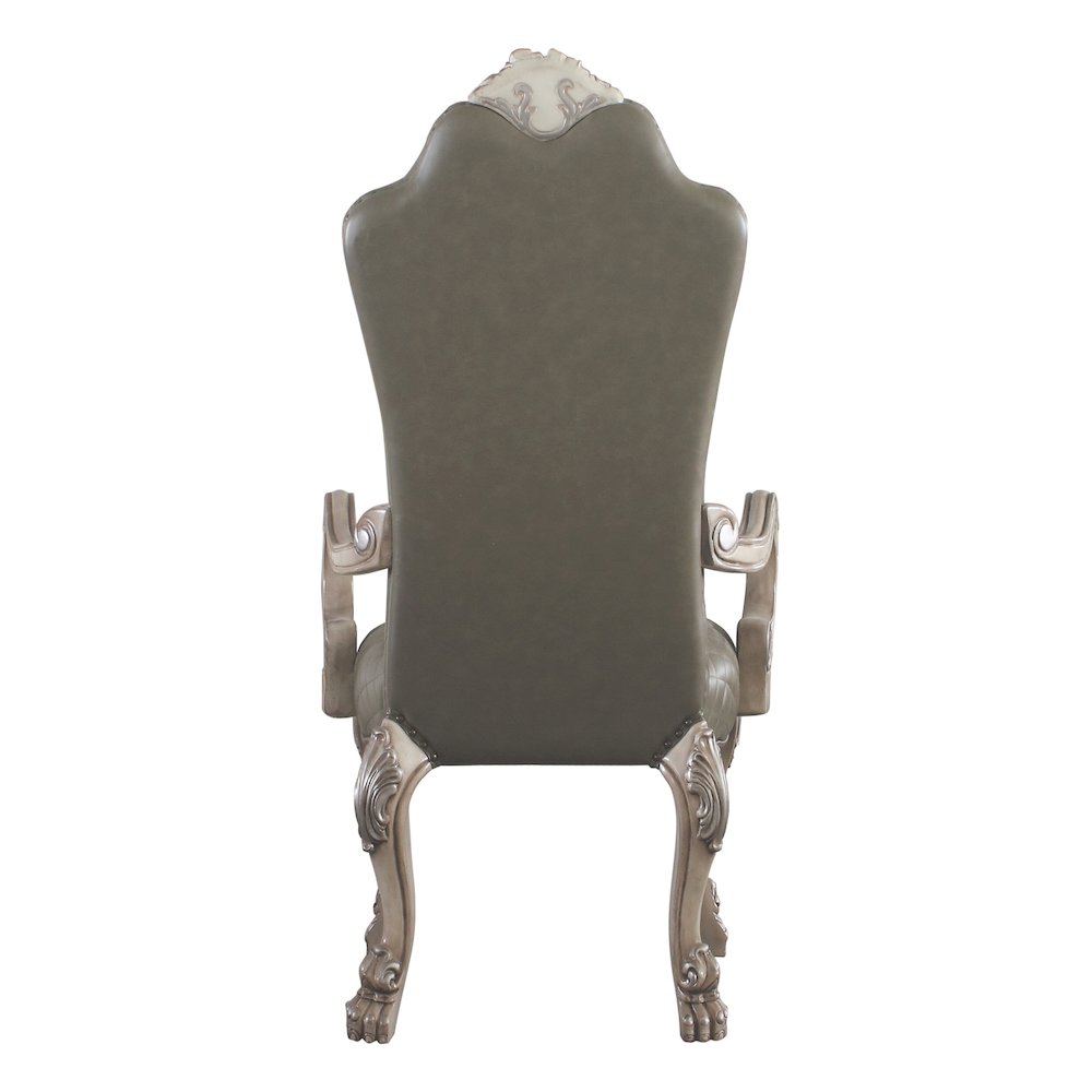 Grey and Vintage Bone White Arm Chairs (Set of 2). Picture 4