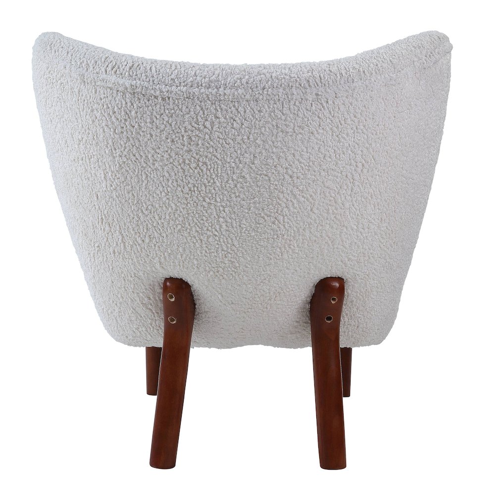 White Wingback Accent Chair. Picture 4