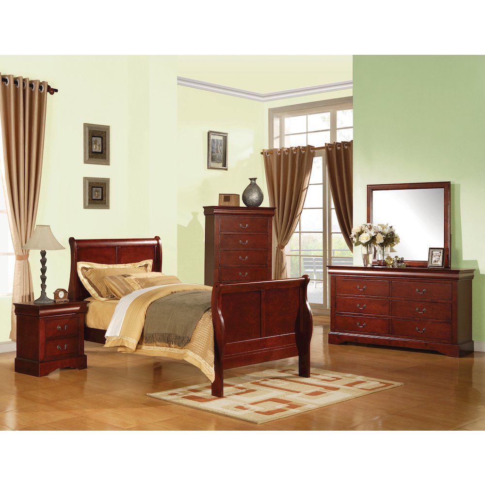 Cherry Sleigh Bed. Picture 5