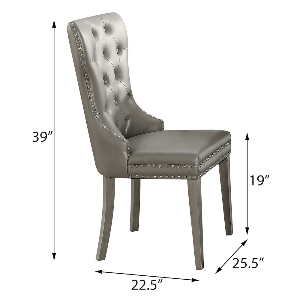 Champagne Tufted Side Chairs (Set of 2). Picture 4