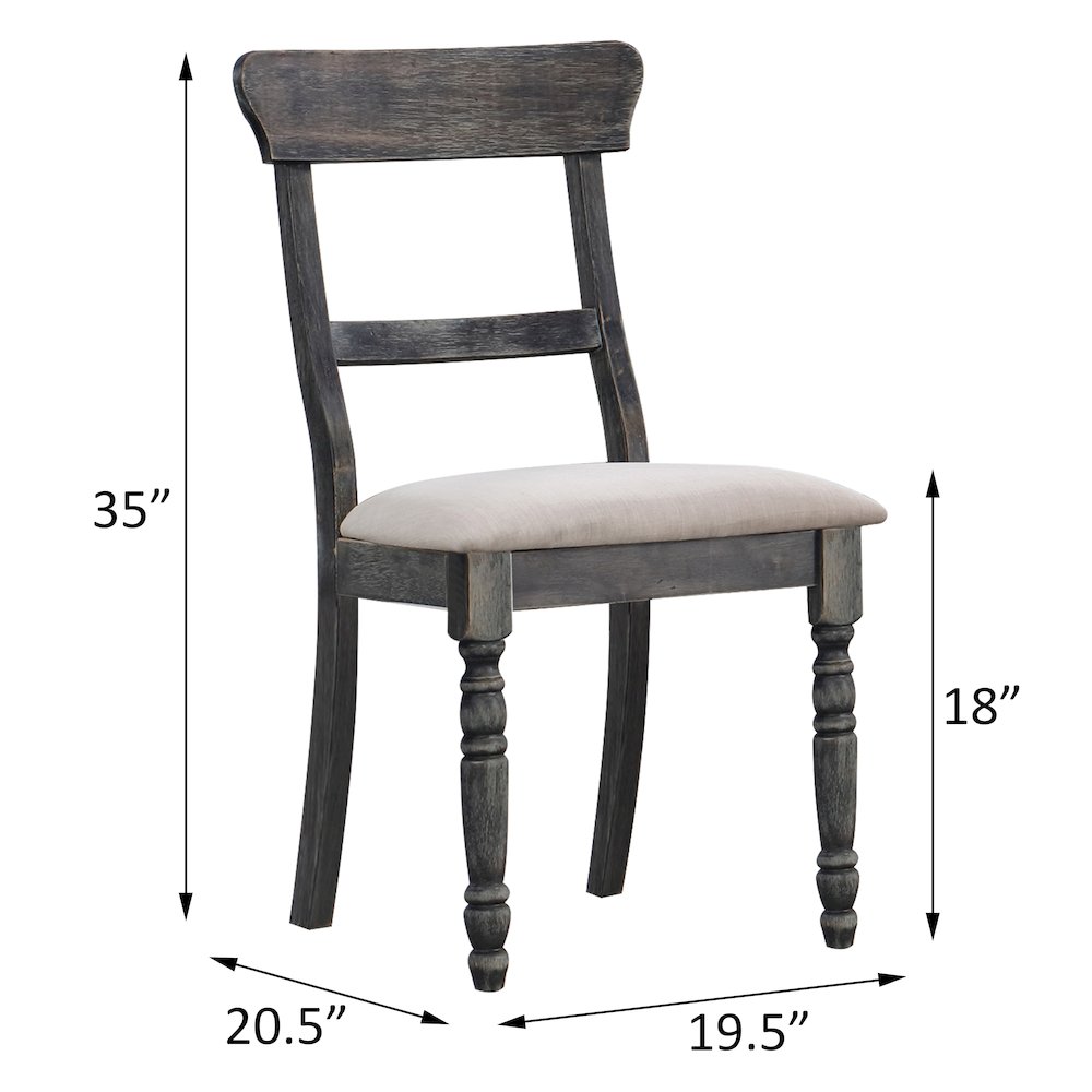 Light Brown and Weathered Grey Side Chairs (Set of 2). Picture 3