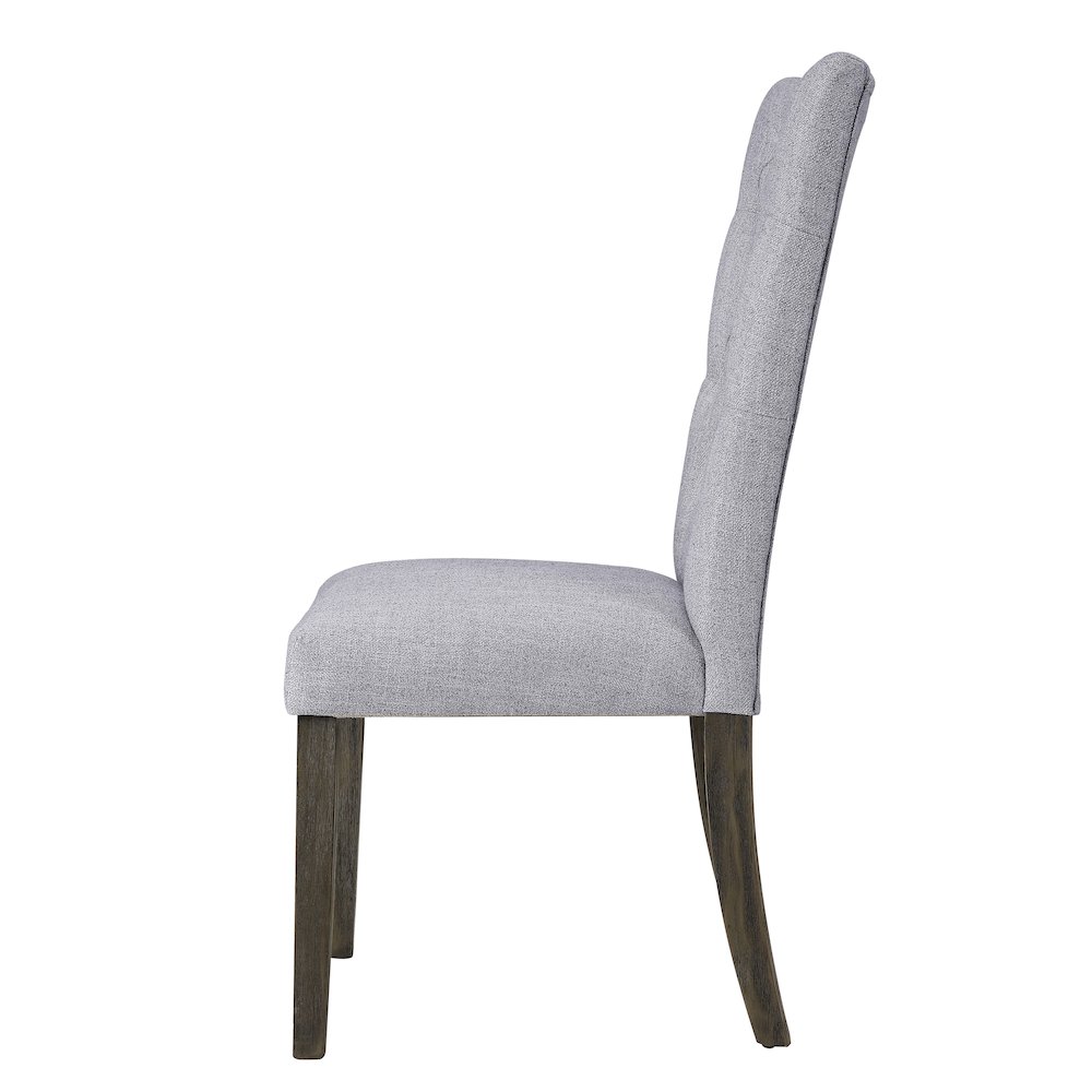 Grey and Grey Oak Side Chair with Button Tufted (Set of 2). Picture 3