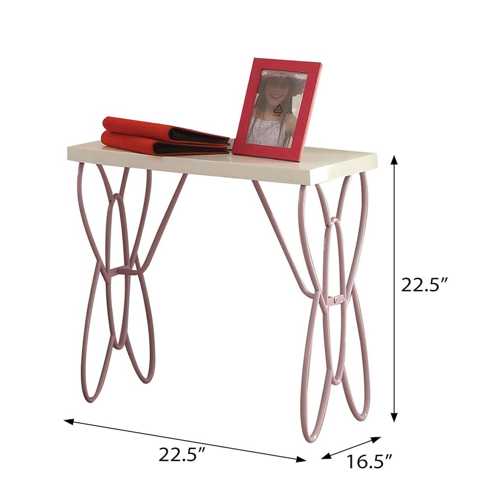 White and Light Purple Nightstand. Picture 2