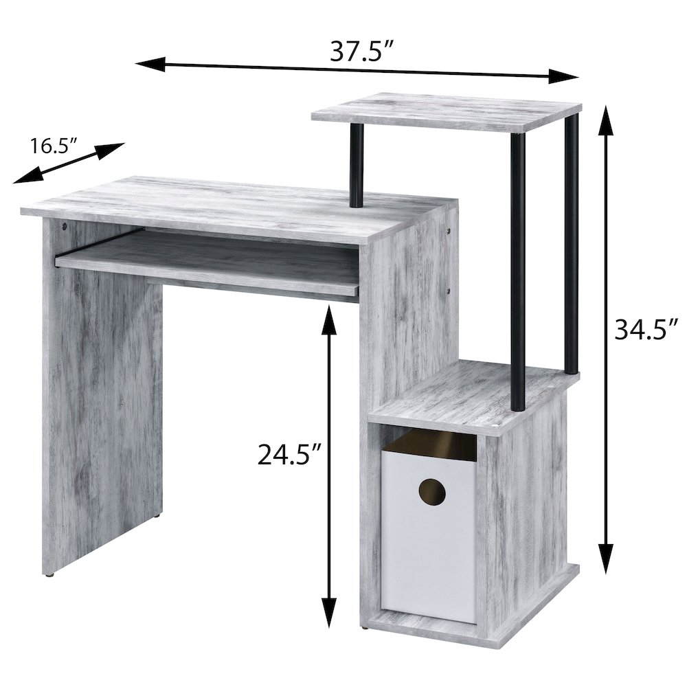 Computer Desk with Keyboard Tray and Open Shelving. Picture 5