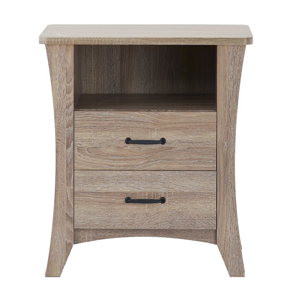 Nightstand with 2 Drawers and Open Shelving. Picture 2