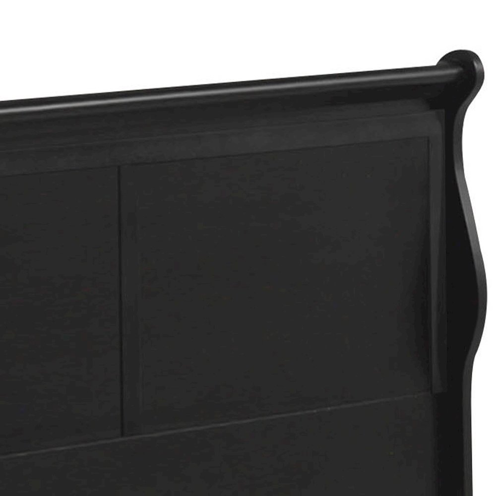 Black Sleigh Panel Bed. Picture 3