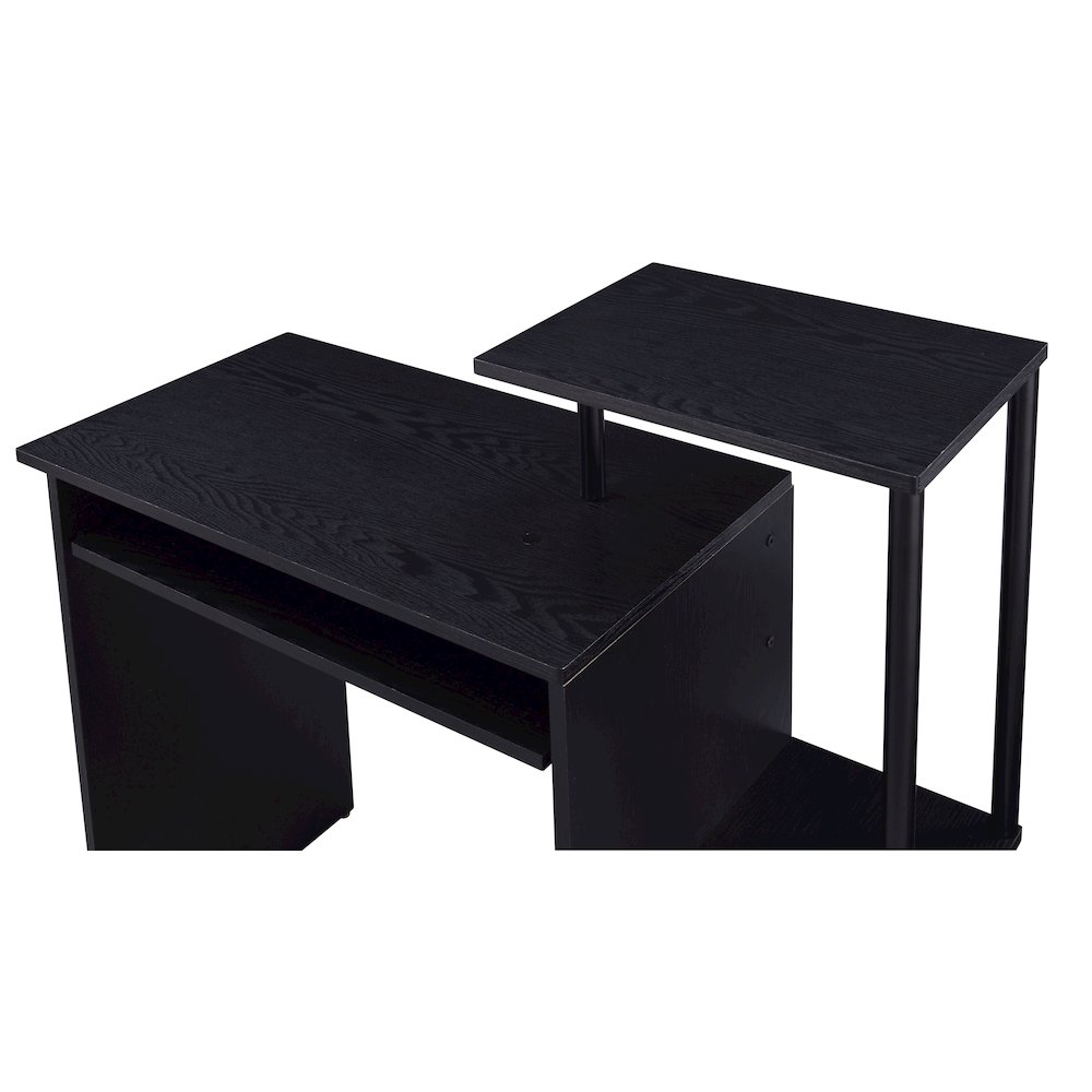 Computer Desk with Keyboard Tray and Open Shelving. Picture 4