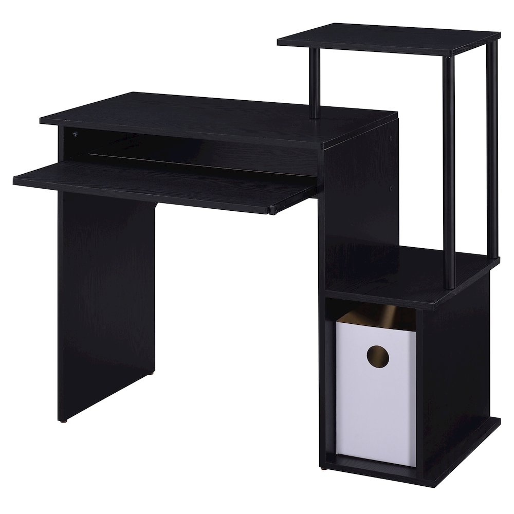 Computer Desk with Keyboard Tray and Open Shelving. Picture 2