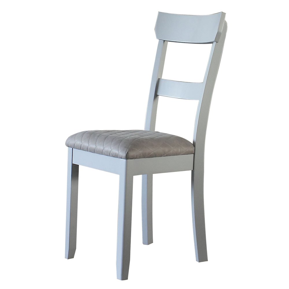 Two Tone Grey and Pearl Grey Ladder Back Side Chairs (Set of 2). Picture 1