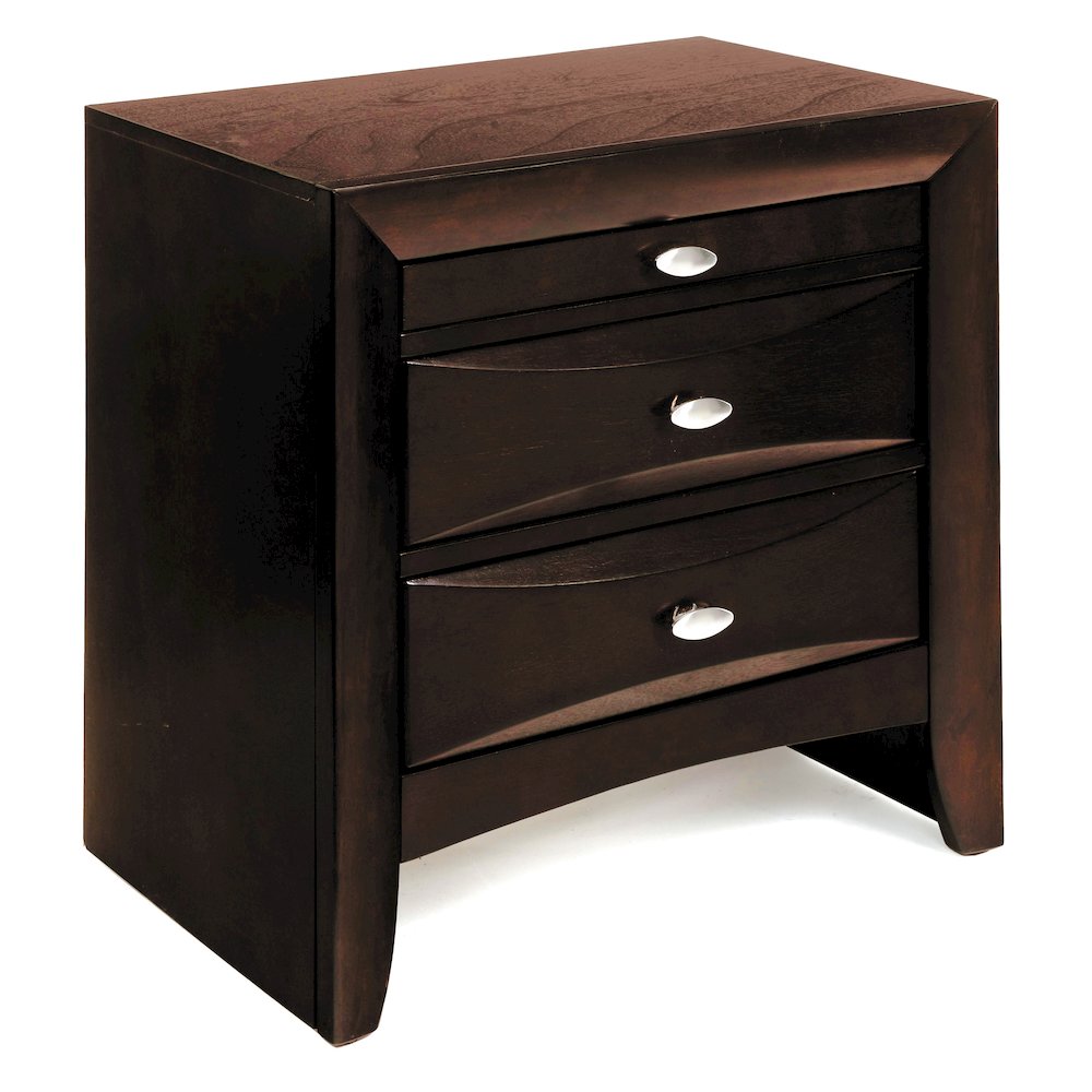 Espresso 2-drawer Nightstand. Picture 1