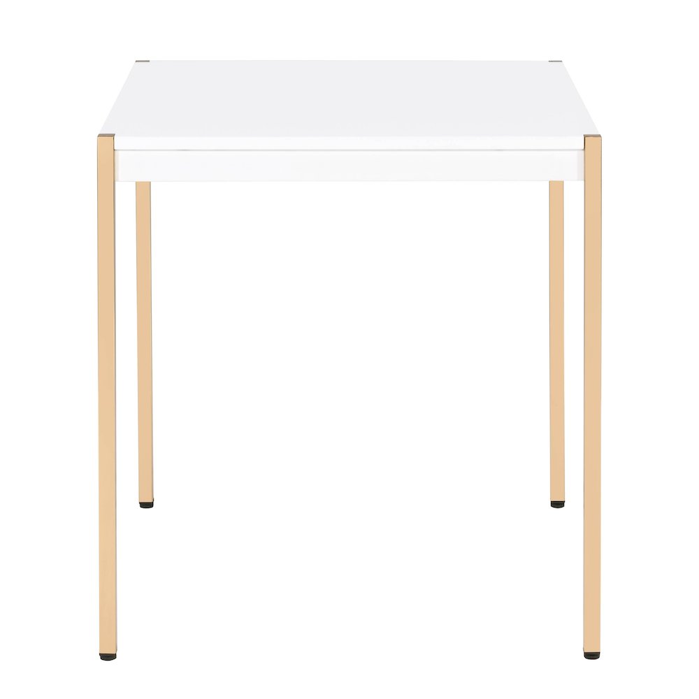 White and Gold Square End Table. Picture 2