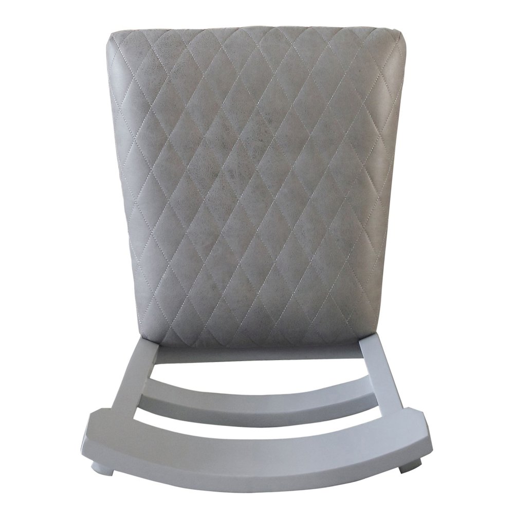 Two Tone Grey and Pearl Grey Ladder Back Side Chairs (Set of 2). Picture 5