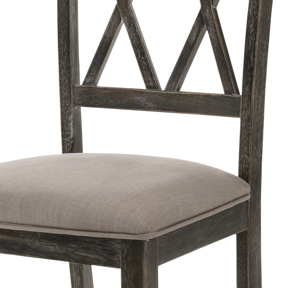 Beige and Weathered Grey Cross Back Side Chairs (Set of 2). Picture 5