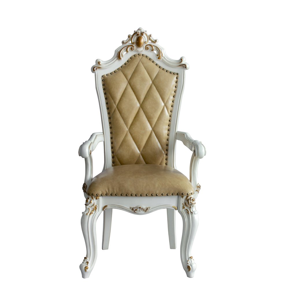 Butterscotch and Antique Pearl Tufted Arm Chairs ( Set of 2). Picture 2