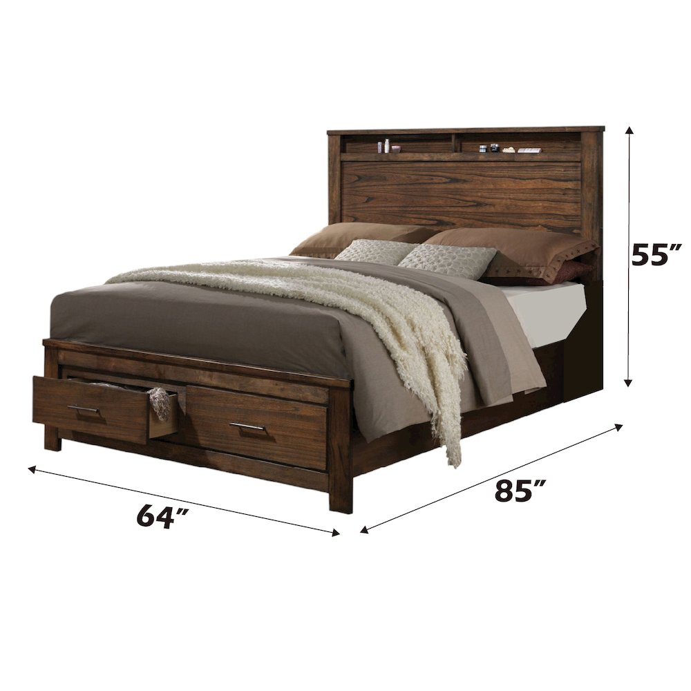 Oak Storage Bed with 2 Drawers. Picture 4