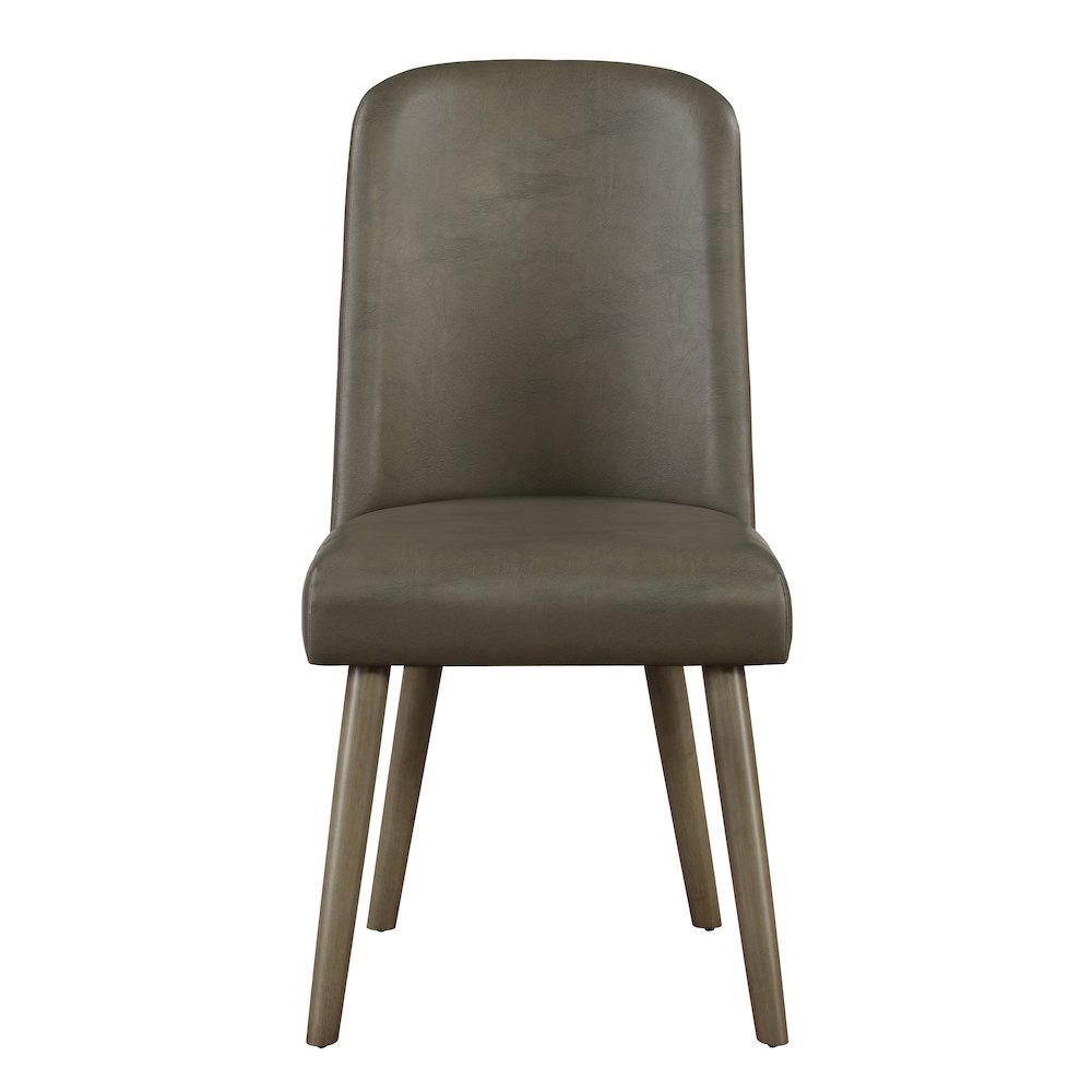 Grey and Grey Oak Upholstered Back Side Chairs (Set of 2). Picture 2