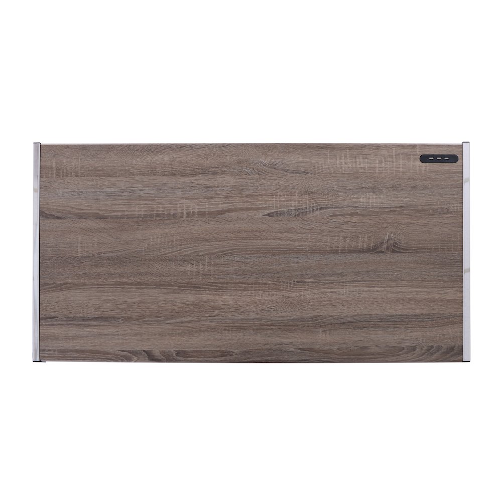 Weathered Oak and Chrome Writing Desk with USB Ports. Picture 4