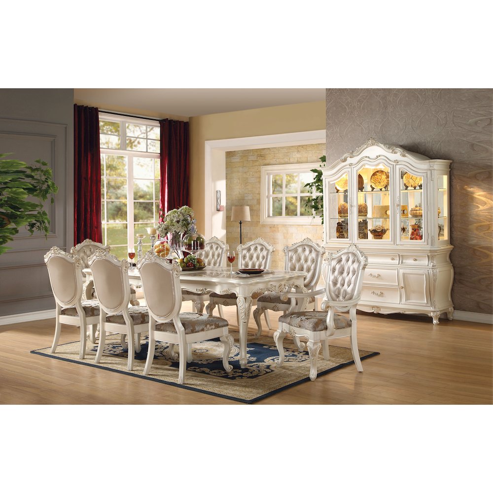 Rose Gold and Pearl White Tufted Back Side Chairs (Set of 2). Picture 5