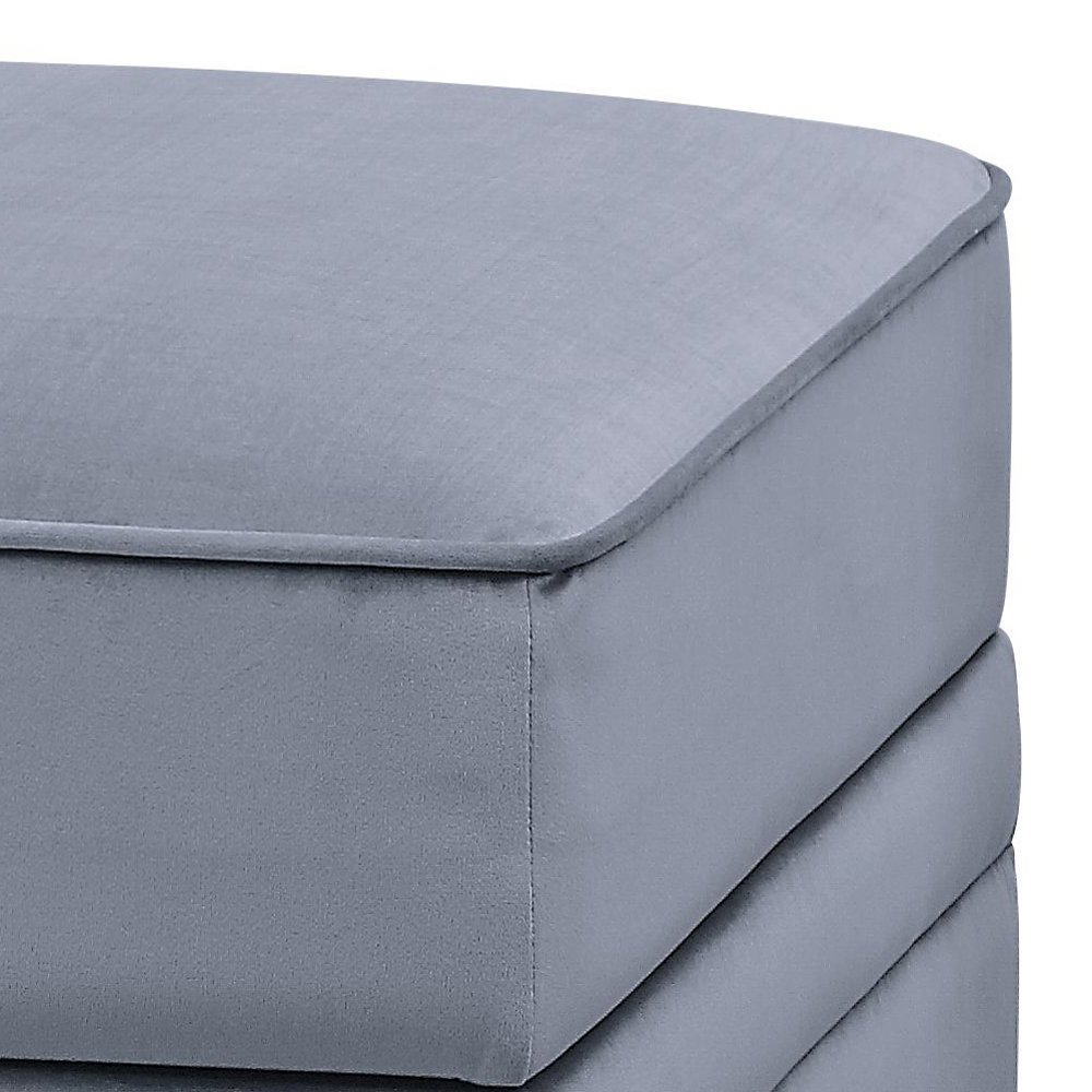 Grey Rectangle Storage Ottoman. Picture 5