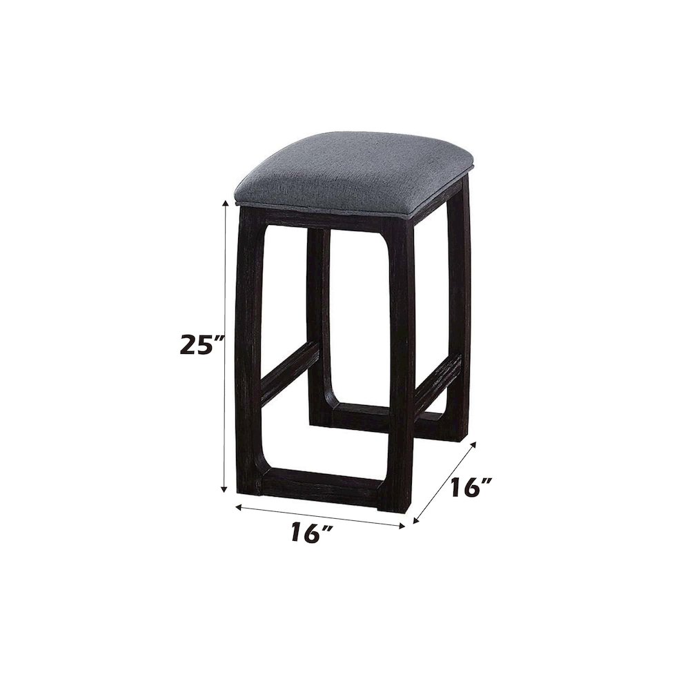 Weathered Espresso and Grey Counter Height Stool. Picture 4