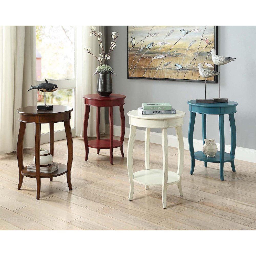 Round Side Table with Bottom Shelf. Picture 3
