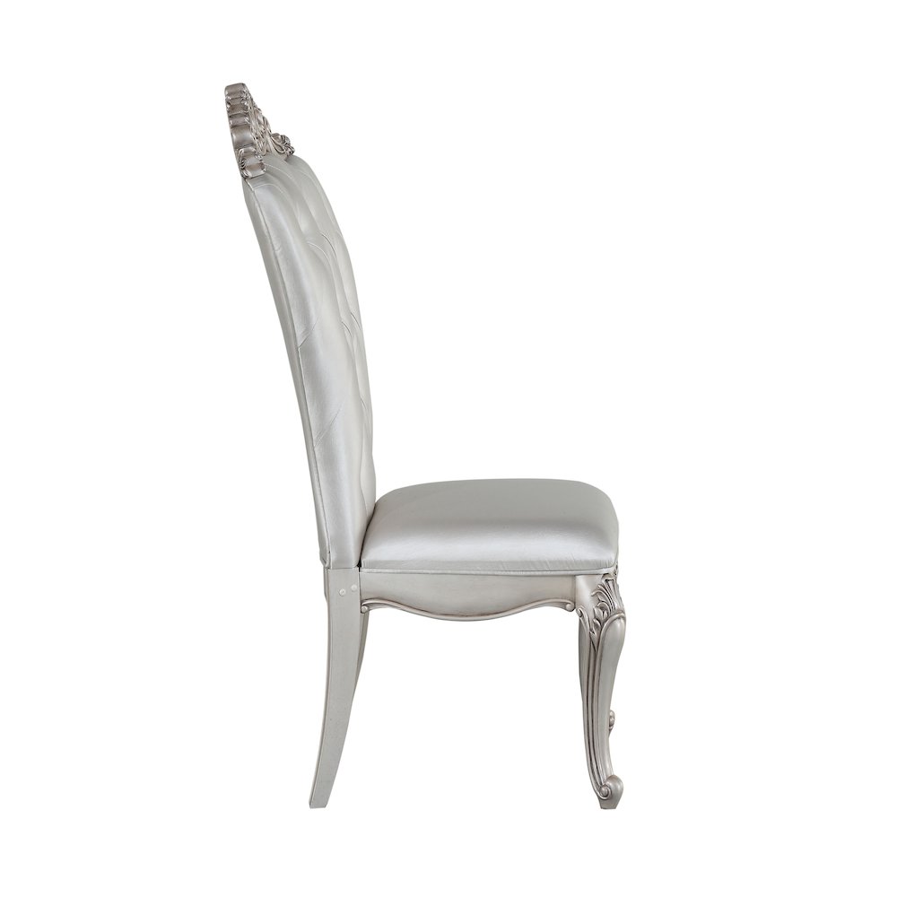 Cream and Golden Ivory Tufted Side Chairs (Set of 2). Picture 3