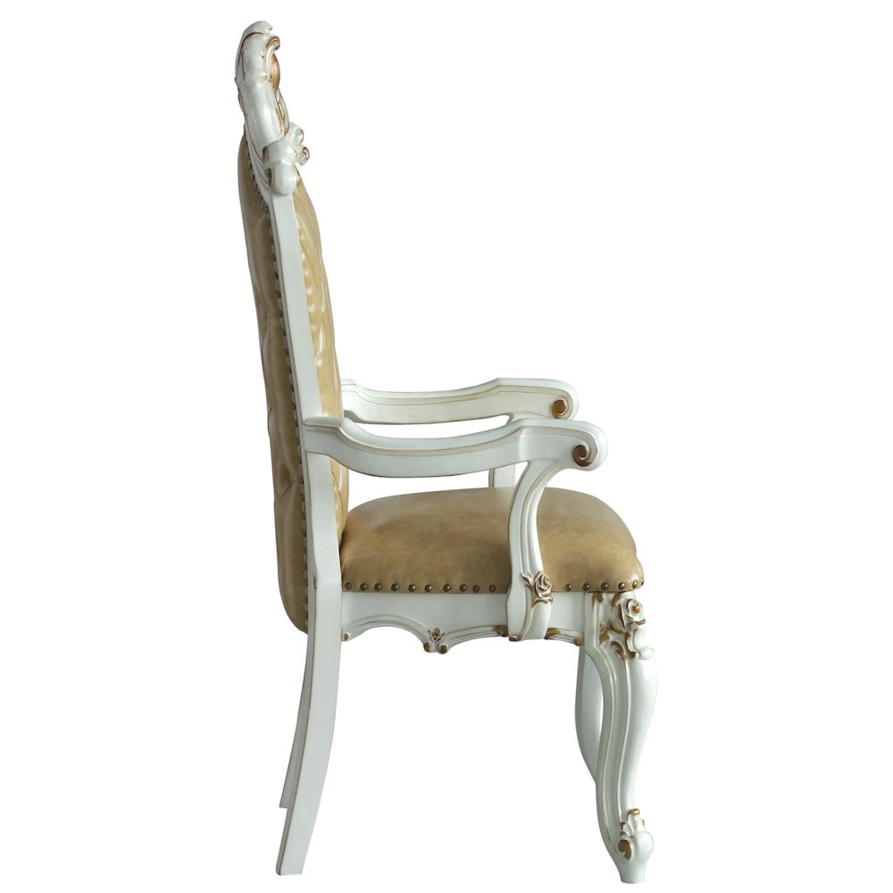 Butterscotch and Antique Pearl Tufted Arm Chairs ( Set of 2). Picture 3
