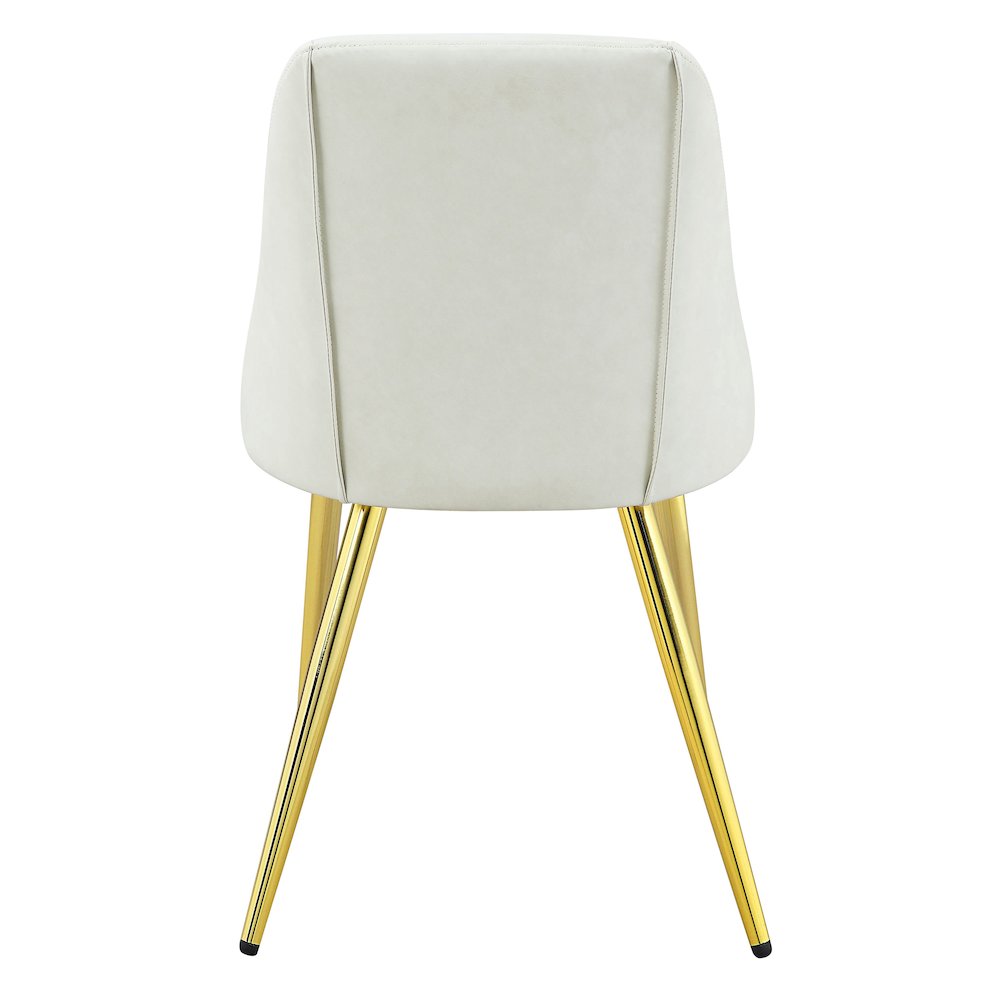 White and Gold Tight Back Side Chairs (Set of 2). Picture 4